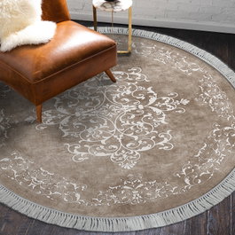 Conceptum Alfombra Lujosa Beige y Blanco 160 x 160 cm